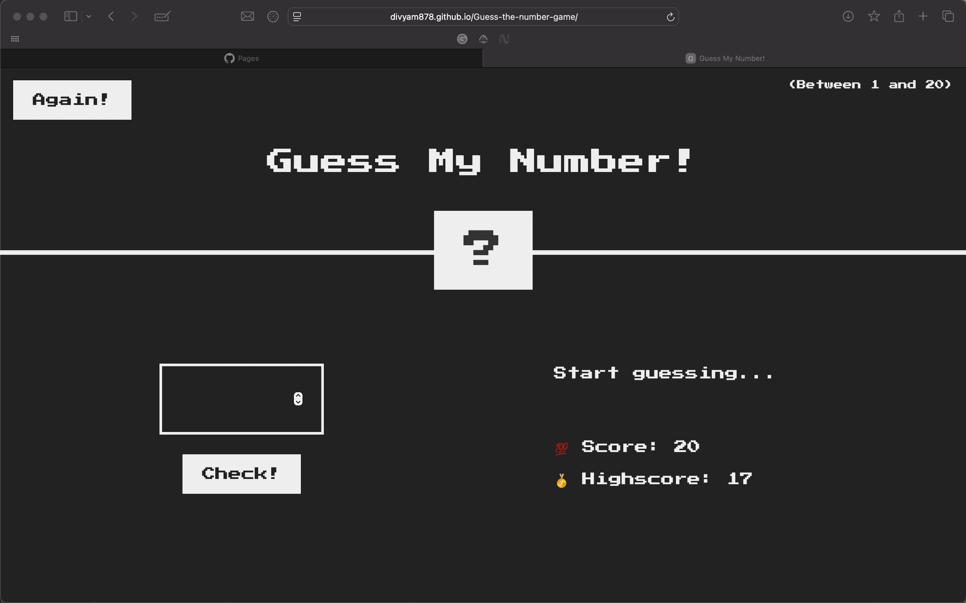 GUESS THE NUMBER